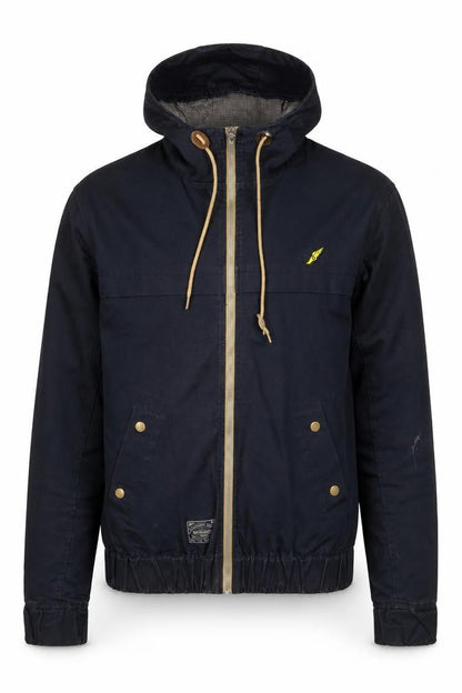 Brookhaven Men's Blue L Hooded Windbreaker Jacket with Zip Pockets