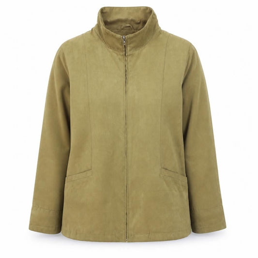 EWM Women’s Beige Full Zip Mid-Length Jacket Size 14
