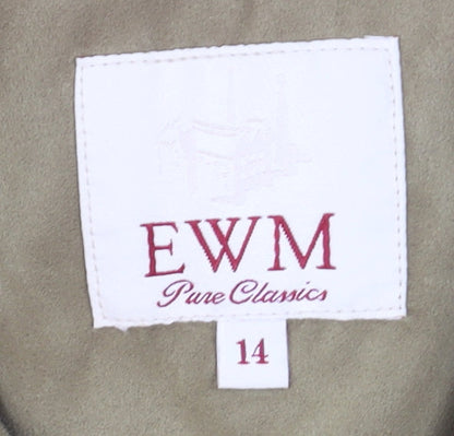 EWM Women’s Beige Full Zip Mid-Length Jacket Size 14