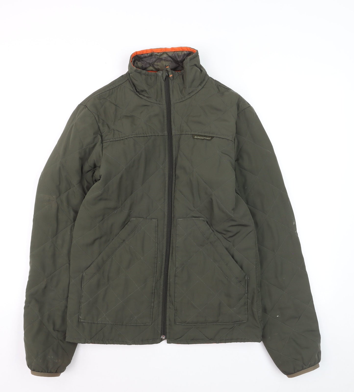 Solognac Men's Green Quilted Hunting Jacket Size S Polyester