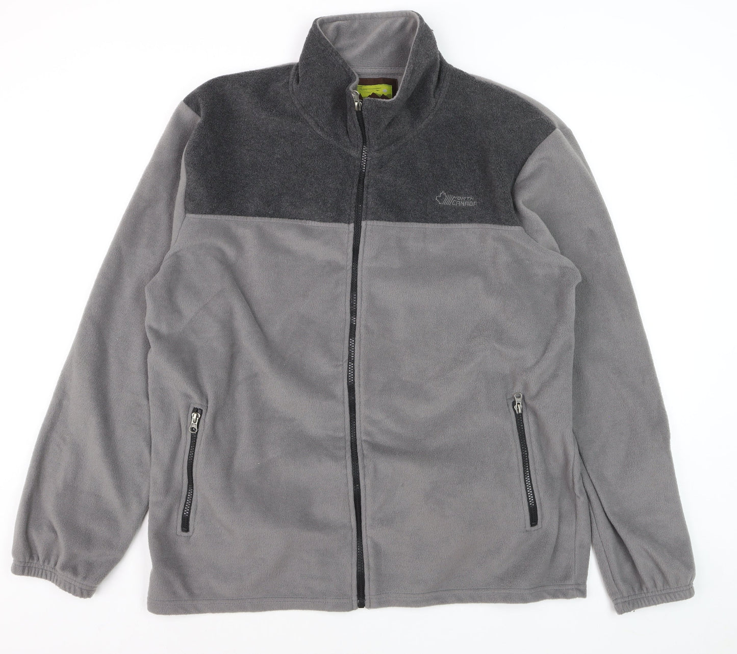 Atlas For Men Grey Full Zip Fleece Jacket L Outdoor Hiking Sweatshirt