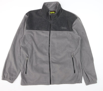 Atlas For Men Grey Full Zip Fleece Jacket L Outdoor Hiking Sweatshirt