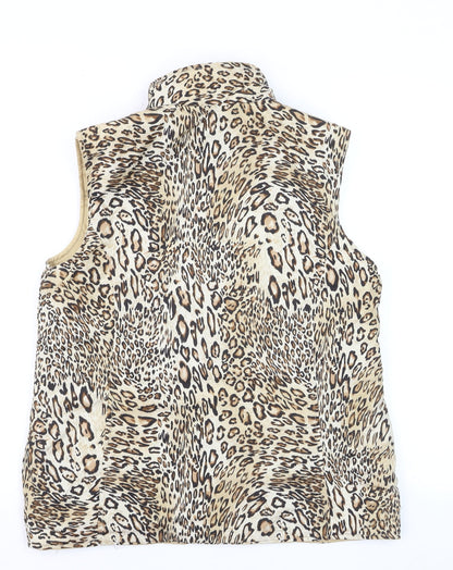 Casual Identity Women's Brown Leopard Print Padded Waistcoat M