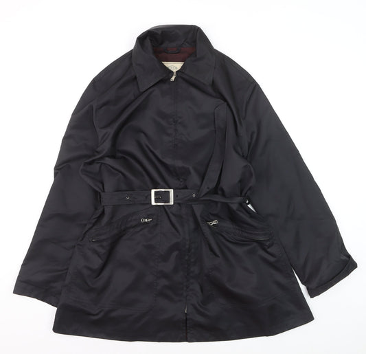 Ralph Dudley Women's Black Waterproof Belted Rain Coat Size 16