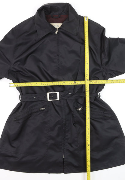 Ralph Dudley Women's Black Waterproof Belted Rain Coat Size 16