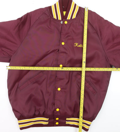 Butwin Women Burgundy Varsity Jacket M Embroidered Minnesota Skydivers