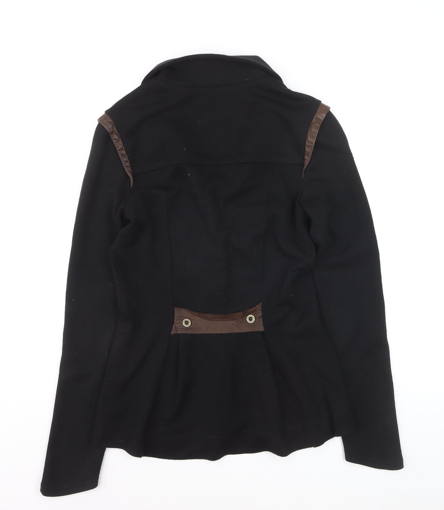 Scaline London Women's Black Wool Blend Tailored Three-Button Blazer M