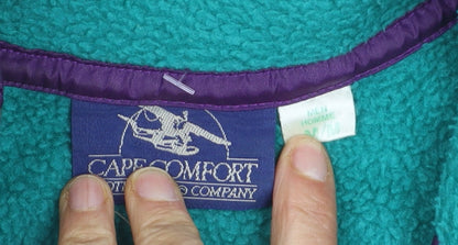 Cape Comfort Men's Green Fleece 1/4 Zip Retro Outdoor Jacket M