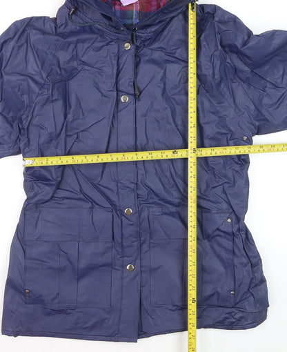 Apres Sport Women's Blue Hooded Waterproof Rain Coat Jacket S