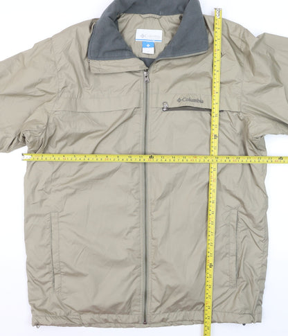 Columbia Men's Beige M Windbreaker Jacket Lightweight Outdoor