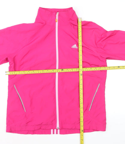 Adidas Women's Pink Windbreaker Jacket Size 18 Lightweight Activewear