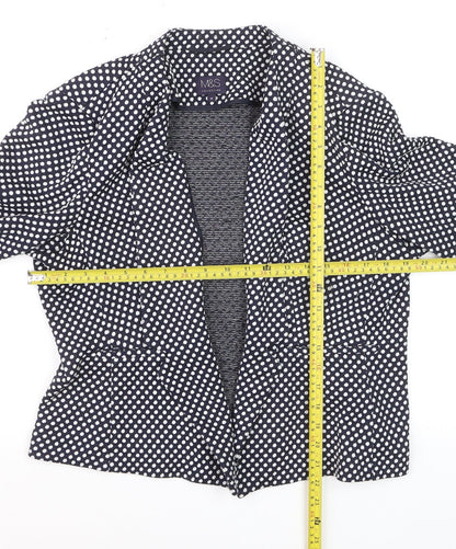 Marks and Spencer Womens Blue Polka Dot Blazer Size 18 Regular Fit