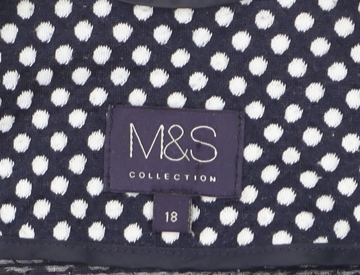 Marks and Spencer Womens Blue Polka Dot Blazer Size 18 Regular Fit