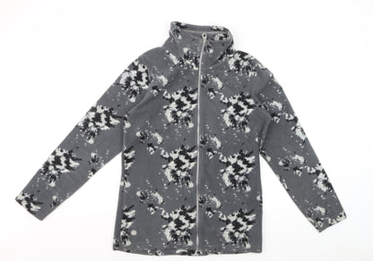 Regatta Women’s Grey Floral Fleece Full Zip Sweatshirt UK 12