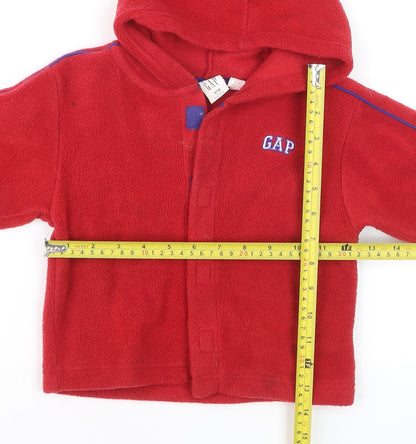 Baby GAP Red Fleece Hooded Basic Jacket 18-24 Months Unisex Winter Coat