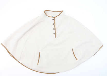 La Redoute Women’s Ivory Fleece Cape M Lined Button Detail