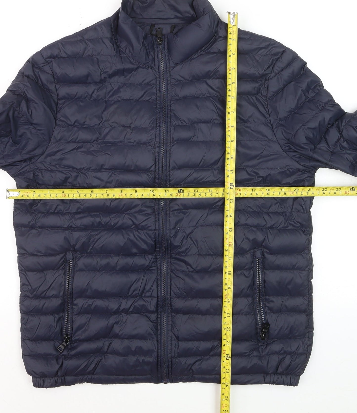 Marks and Spencer Men's Blue Puffer Jacket M Lightweight Full Zip