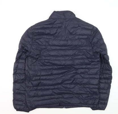 Marks and Spencer Men's Blue Puffer Jacket M Lightweight Full Zip