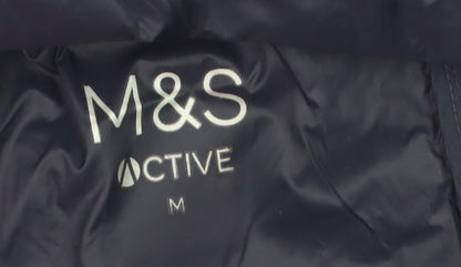 Marks and Spencer Men's Blue Puffer Jacket M Lightweight Full Zip