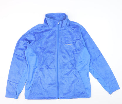 Columbia Women Blue Fleece Full Zip Hoodie XL Thermal Omni-Heat