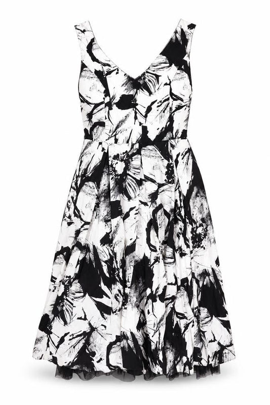 Marks & Spencer Women’s Black Floral Fit & Flare Dress Size 10
