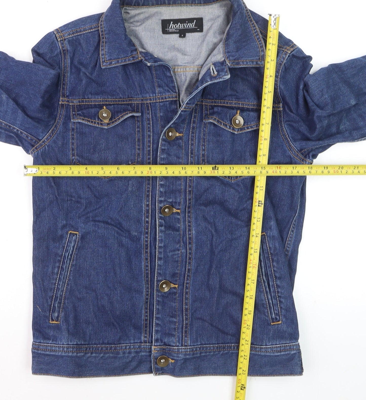 Hotwind Women's Blue Denim Basic Jacket Size S