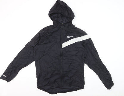 Nike Women's Black Small Windrunner Hooded Windbreaker Jacket