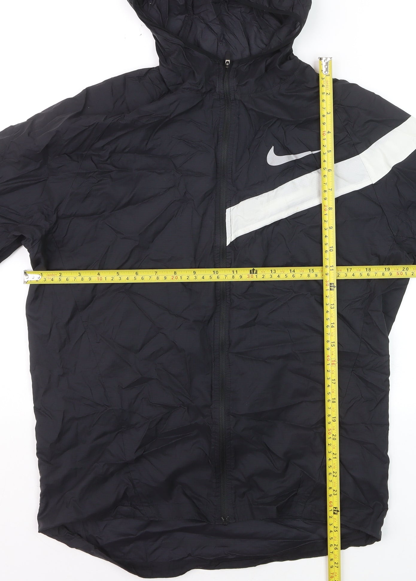 Nike Women's Black Small Windrunner Hooded Windbreaker Jacket