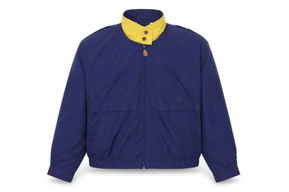 Members Only Men's Blue XL Windbreaker Jacket with Yellow Collar