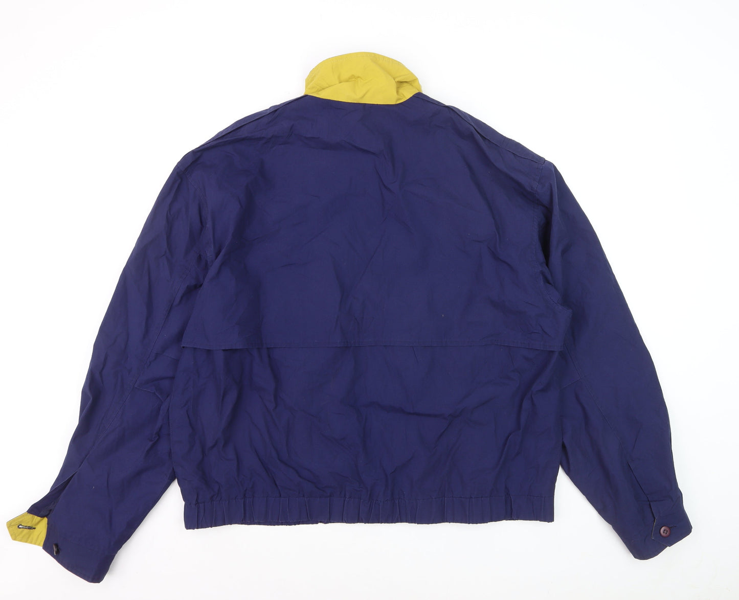 Members Only Men's Blue XL Windbreaker Jacket with Yellow Collar