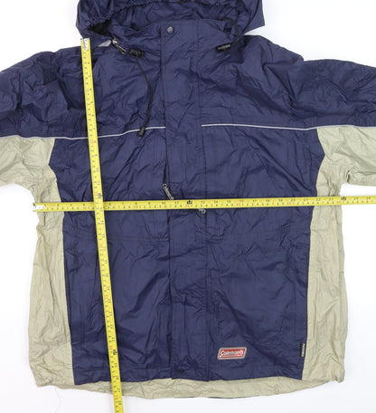 Coleman Men’s Blue XL Waterproof Hooded Rain Jacket Outdoor Coat