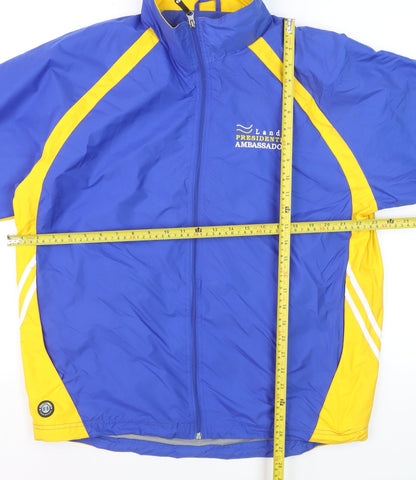 Holloway Men's Blue Yellow Windbreaker Jacket Medium Sports Full Zip