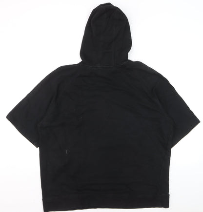 Sean John Men's Black XL Pullover Hoodie Short Sleeve Logo Cotton