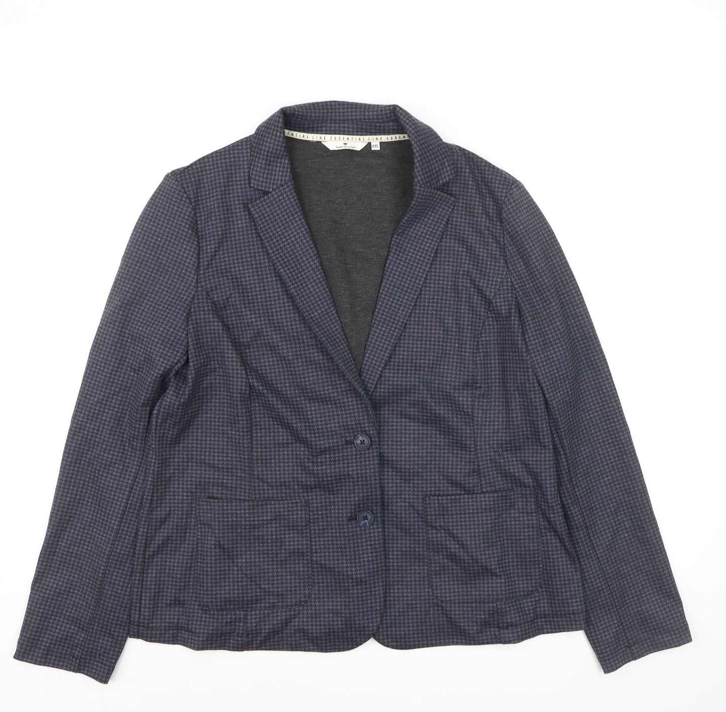 Tom Tailor Women's Blue Check Single-Breasted Blazer XXL