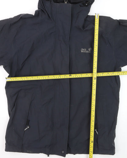 Jack Wolfskin Men's Blue Waterproof Hooded Hiking Jacket M