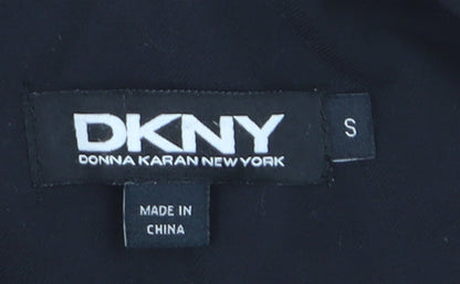 DKNY Men's Black Polyester Mid-Length Overcoat Size S