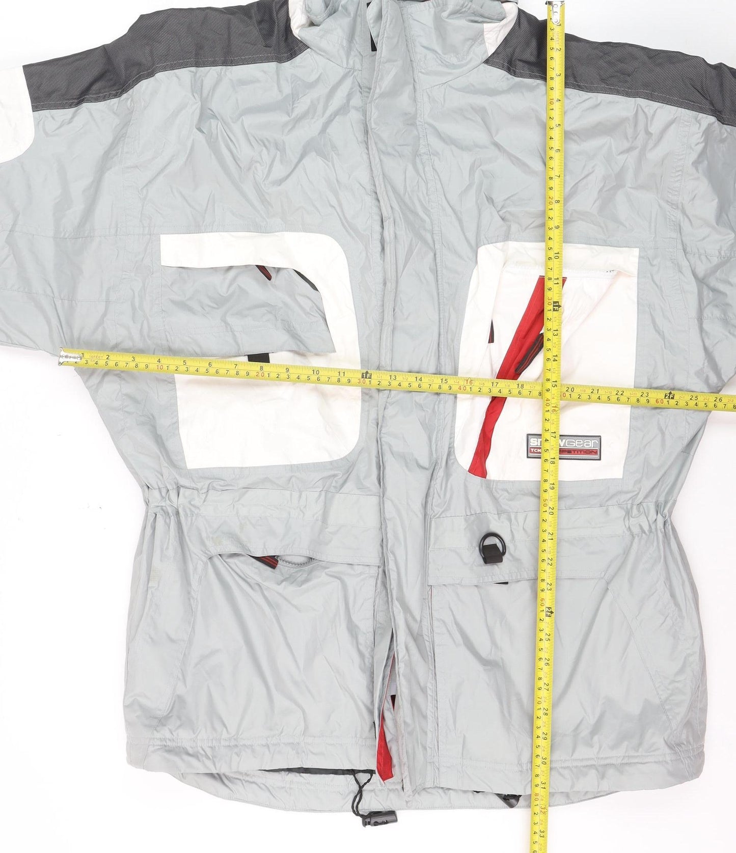 Snowgear Men’s Grey Ski Jacket L Hooded Waterproof Windproof Outdoor Coat