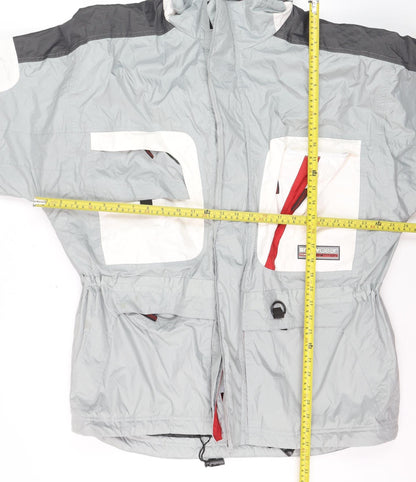 Snowgear Men’s Grey Ski Jacket L Hooded Waterproof Windproof Outdoor Coat