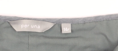 Marks and Spencer Women Green Lace Panel A-Line Skirt Size 14