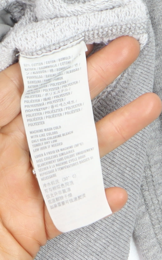 Abercrombie & Fitch Women's Grey Button Hoodie Sweatshirt M