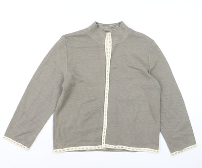 Spanner Women Beige Knit Suit Jacket L Lightweight Acrylic Wool