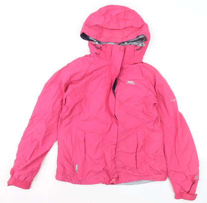 Trespass Women's Pink Waterproof Hooded Rain Jacket Size S