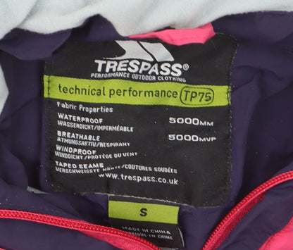 Trespass Women's Pink Waterproof Hooded Rain Jacket Size S