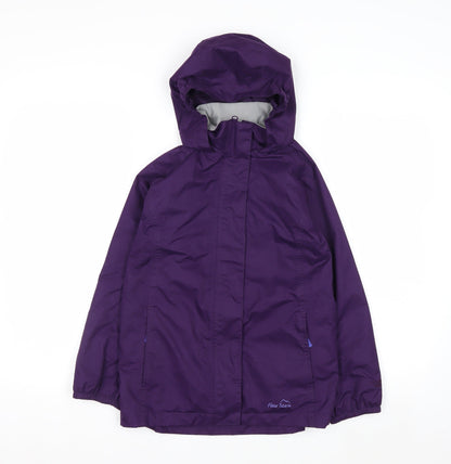 Peter Storm Girls Purple Hooded Waterproof Rain Coat Jacket 9-10 Years