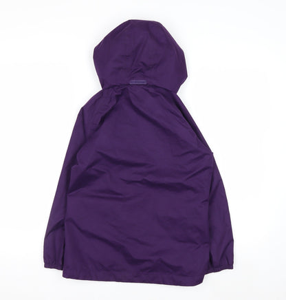 Peter Storm Girls Purple Hooded Waterproof Rain Coat Jacket 9-10 Years