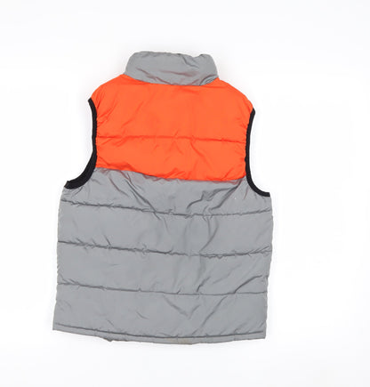 GAP Kids Boys Grey & Orange Padded Bodywarmer Gilet M 8-9 Years
