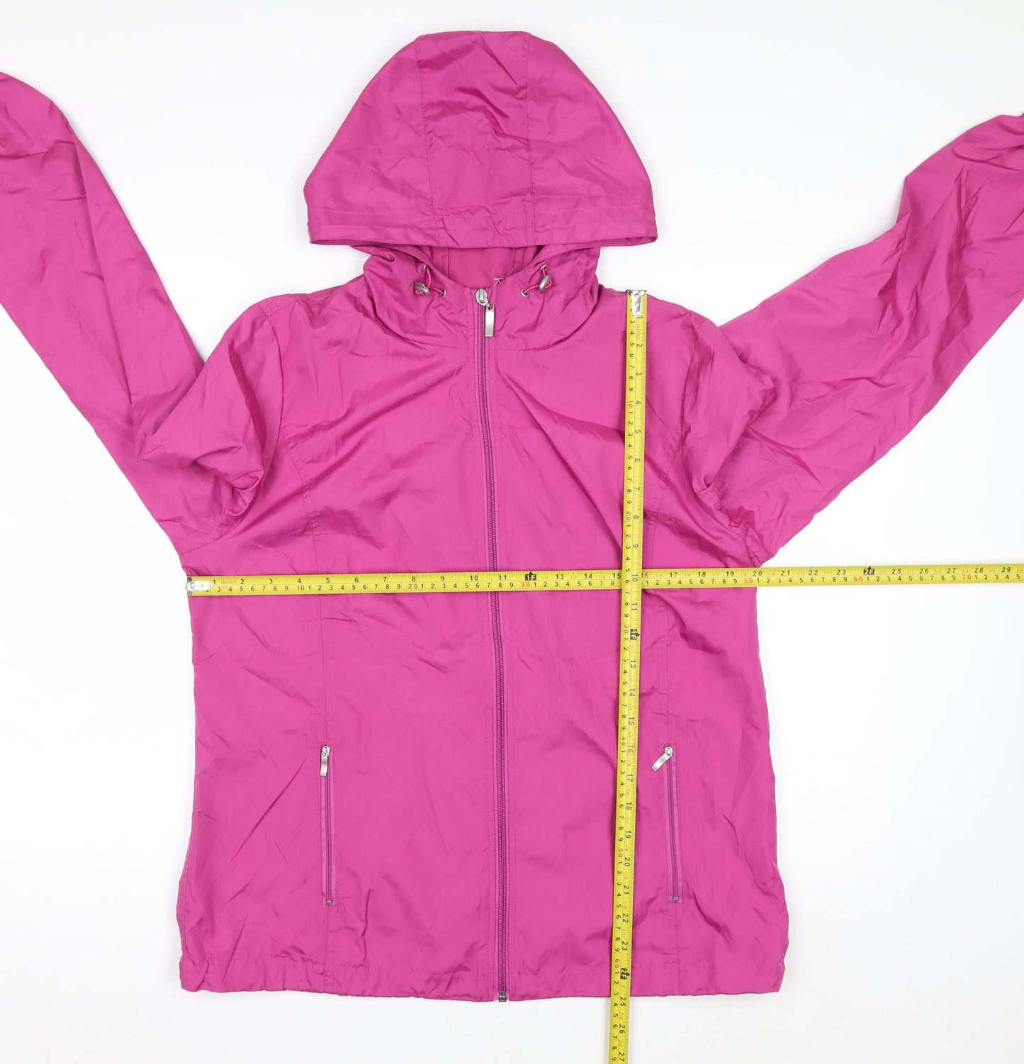Northern Reflections Women's Pink Hooded Packaway Jacket Size M Polyester