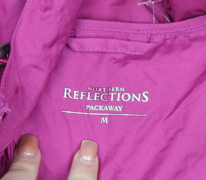 Northern Reflections Women's Pink Hooded Packaway Jacket Size M Polyester