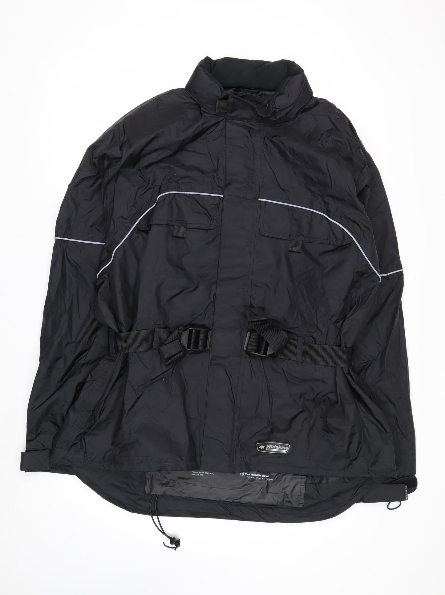 Wetskins Men’s Black XL Waterproof Belted Rain Jacket