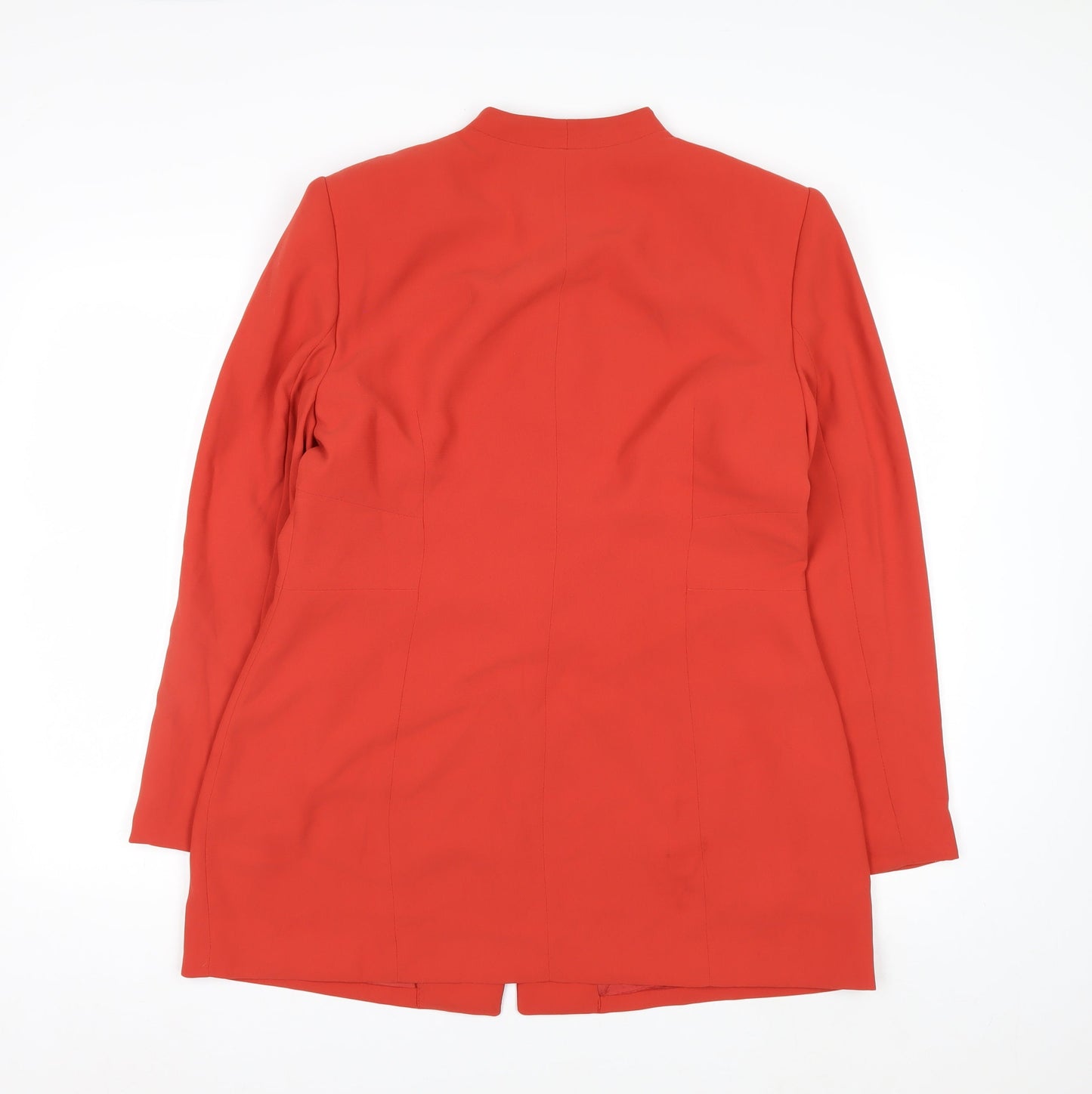 Rena Rowan Women Red Crepe Longline Blazer Size 12 Classic Fit